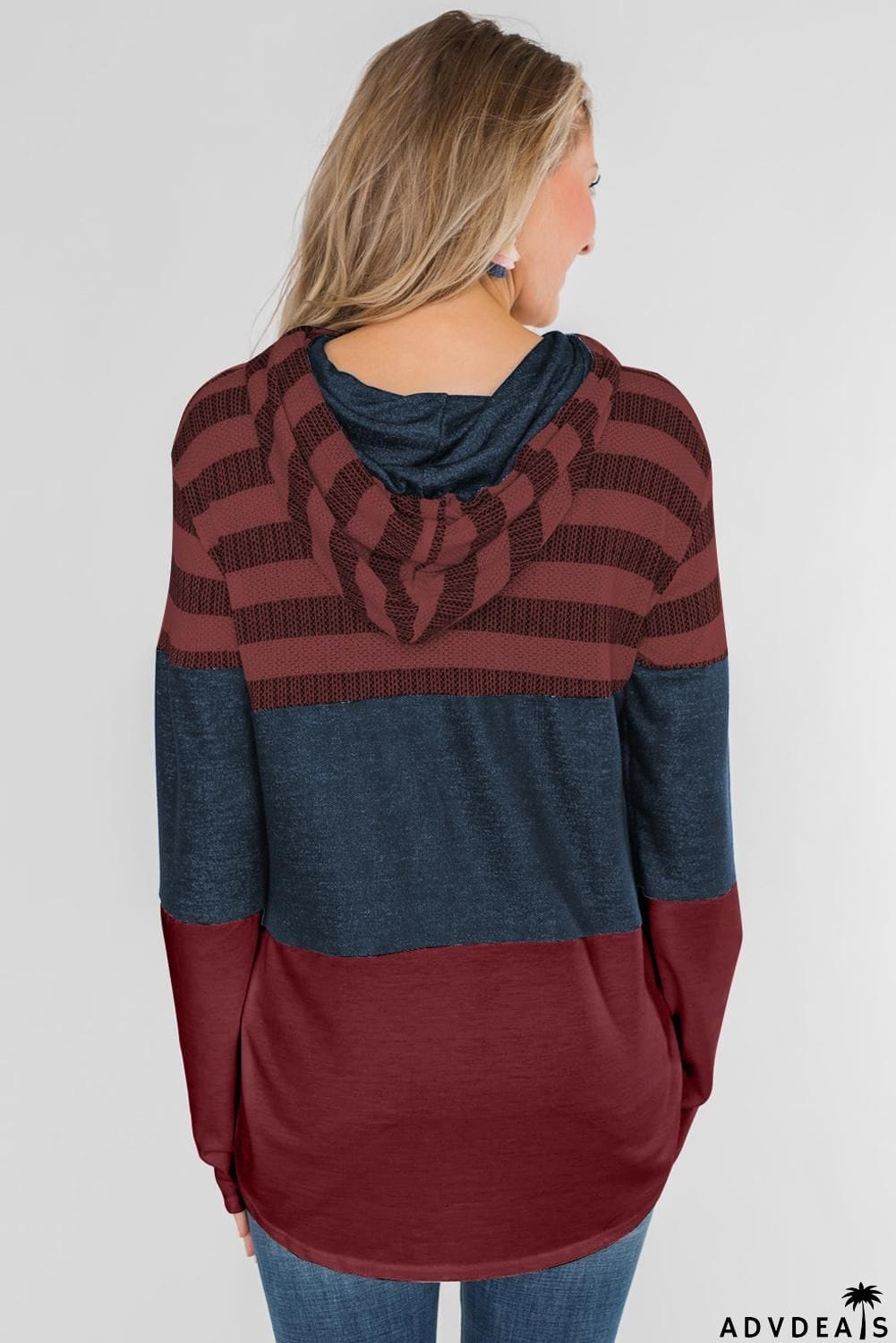 Color Block Drawstring Hoodie