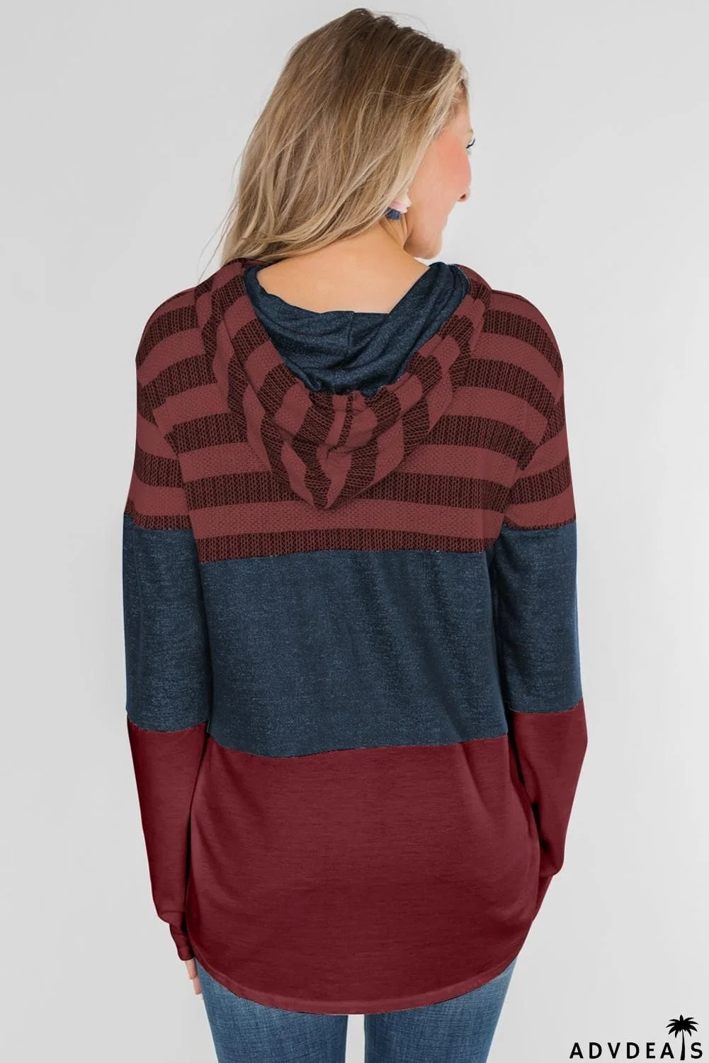 Color Block Drawstring Hoodie