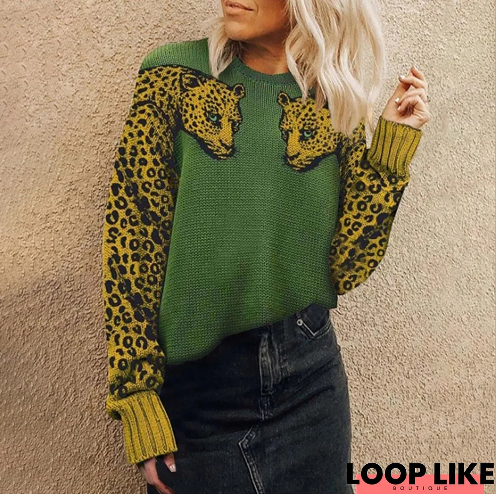 Autumn Winter New Leopard Sweater