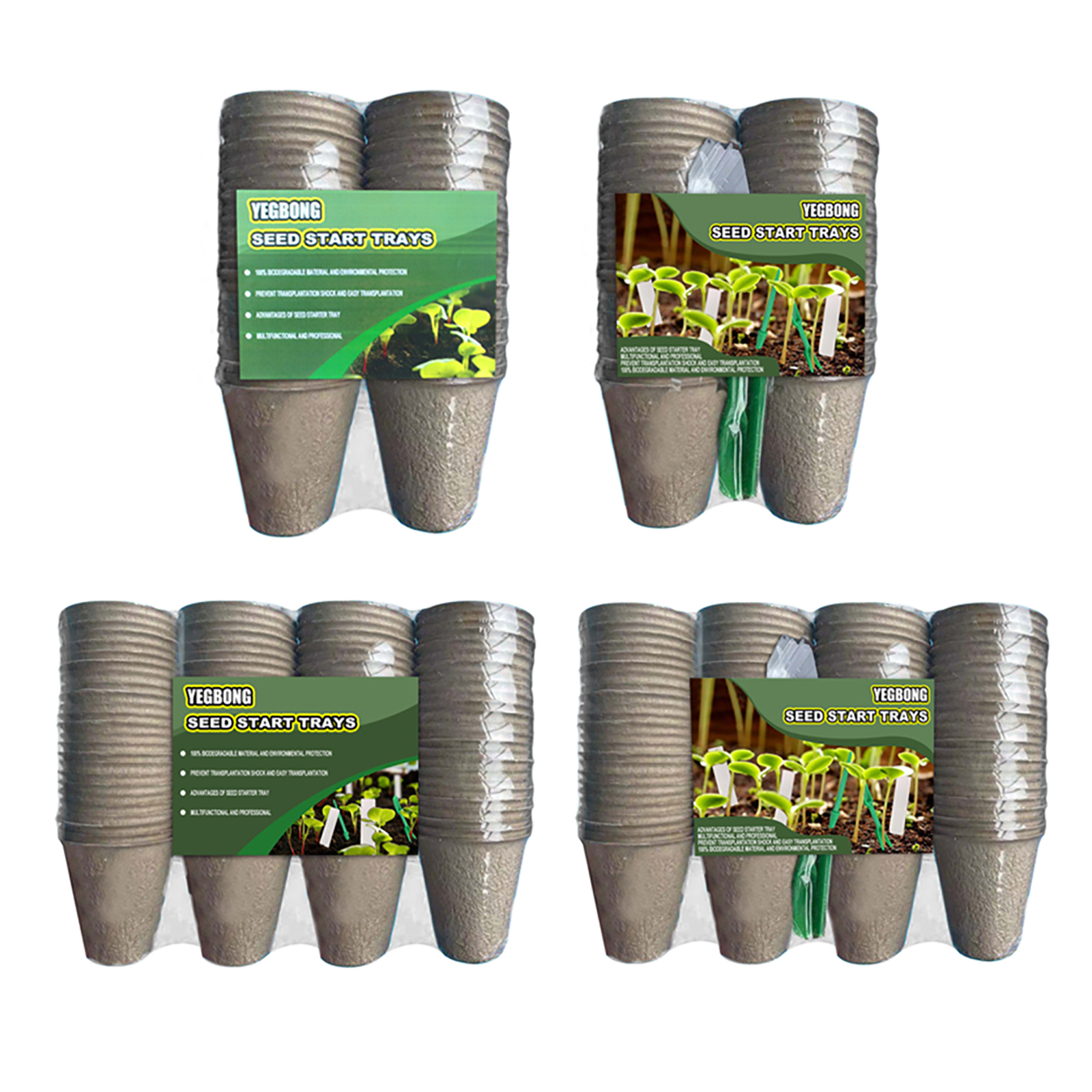 

Plants Pulp Pots Round Peat Pots Kit with Plant Markers & Seedling Devices, 100pcs8cm round nursery + 100pcs tag + 2pcs seedling starter, 501 Original