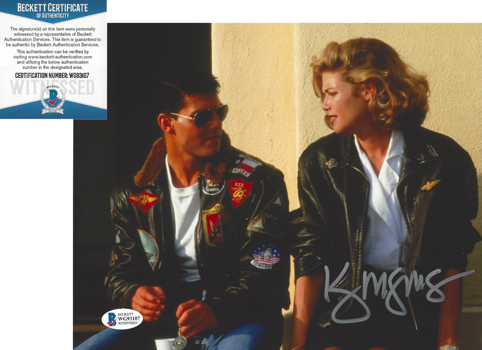 KELLY MCGILLIS SIGNED 'TOP GUN' 8x10 MOVIE Photo Poster painting O ACTRESS PROOF BECKETT COA BAS