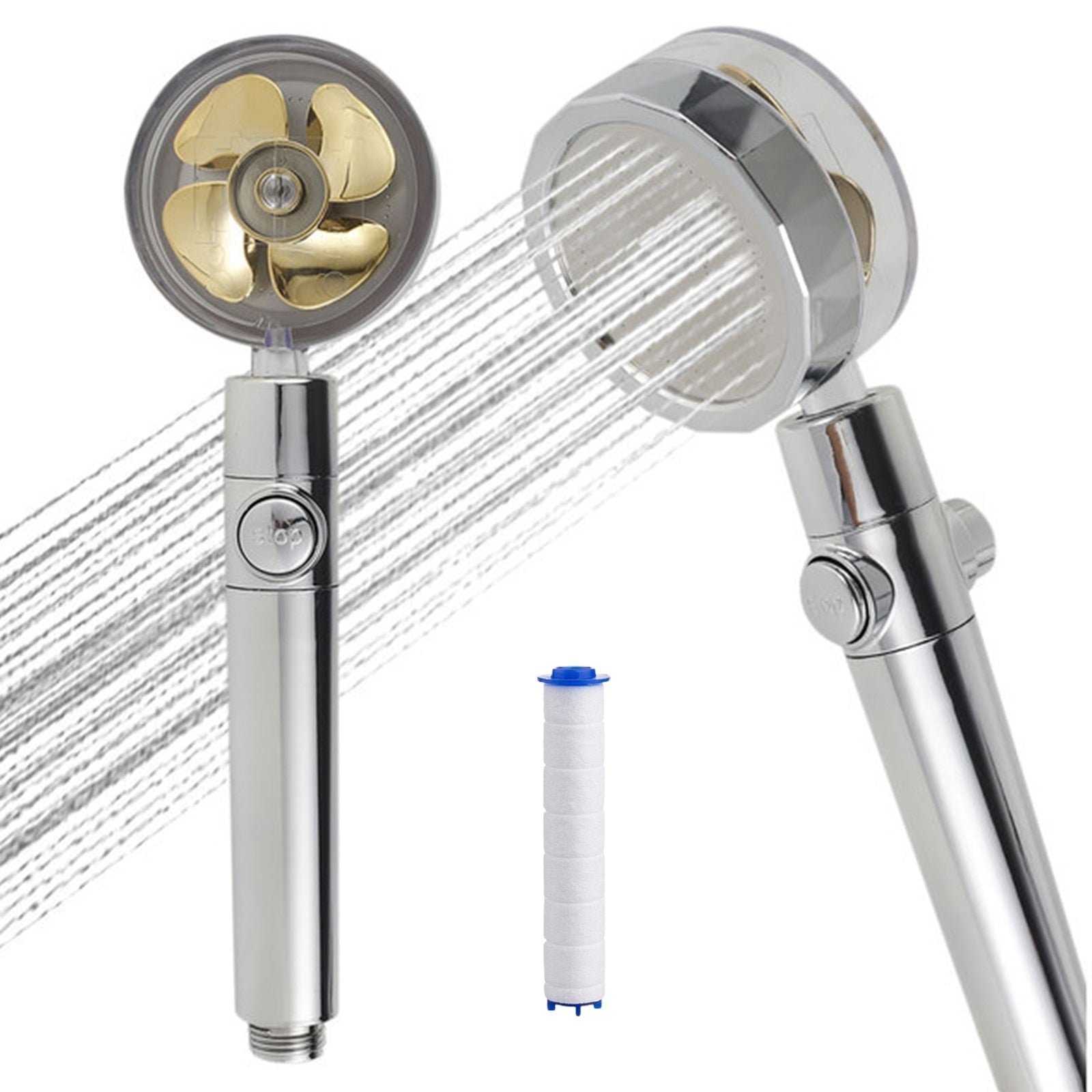 Water Saving Flow 360&deg; Rotating High-Pressure Showerhead