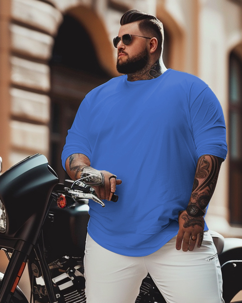 Men's Big and Tall Joker 12 Solid Color Long Sleeve T-shirt