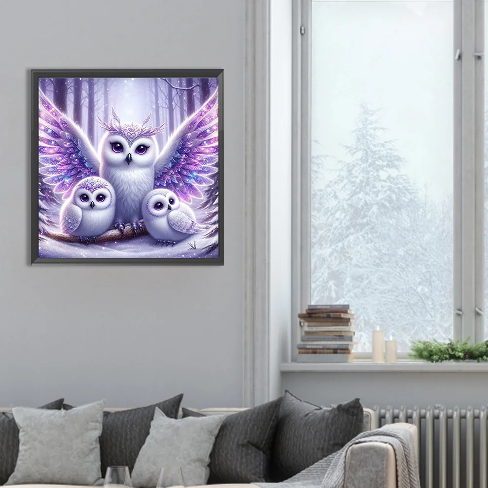 Diamond Painting - Full Round Drill - Shining Owl(Canvas|30*30cm)