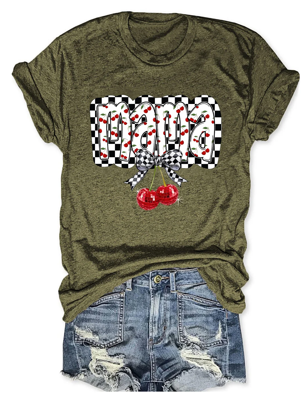 Cherry Bow Coquette Mama T-shirt