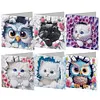 uk.everydayedeals 6Pcs DIY Diamond Painting Greeting Card - Owl Cat