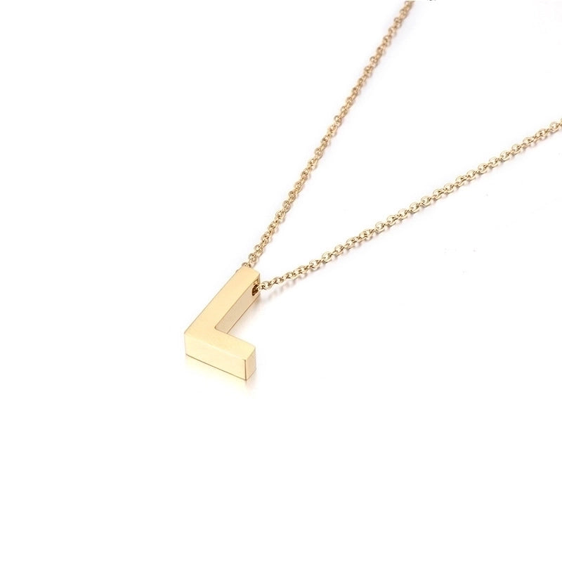 Titanium Steel 18K Gold Plated Fashion Plating Letter Necklace