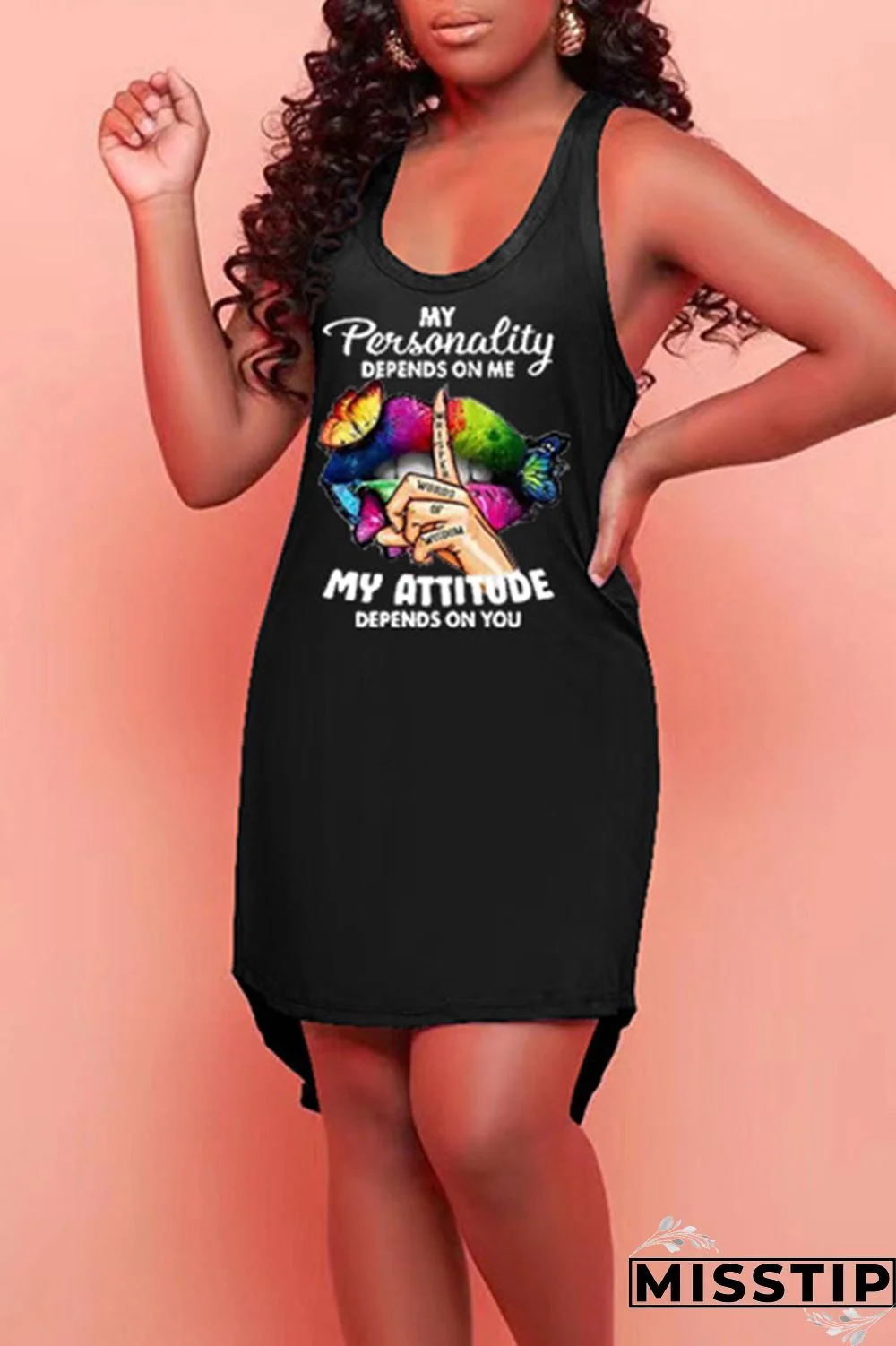 Blue Casual Print Patchwork U Neck Straight Dresses