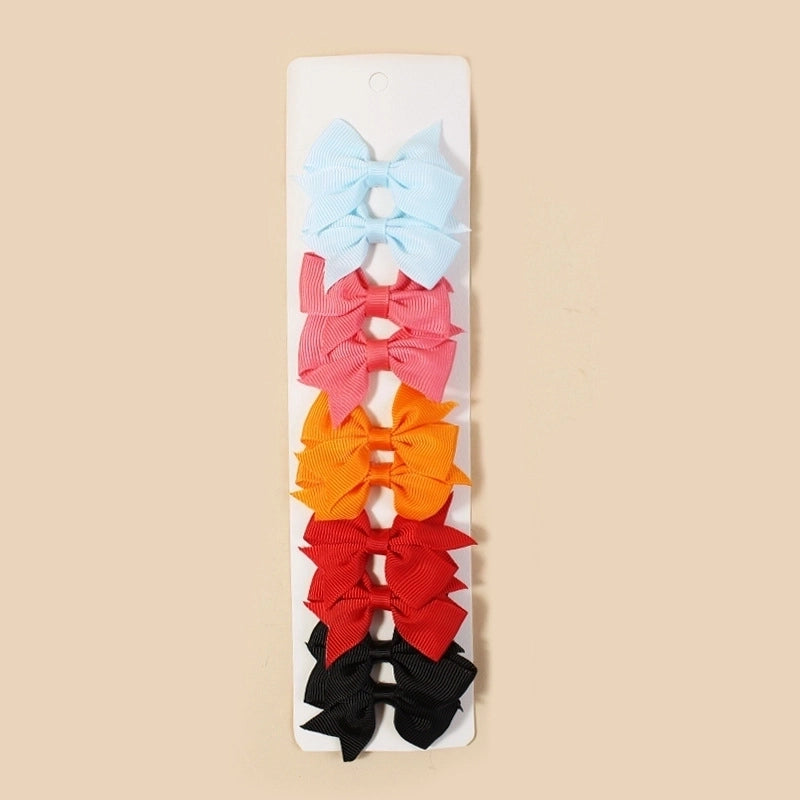 10 Pieces Girl’S Cartoon Style Bow Knot Polyester Hair Clip