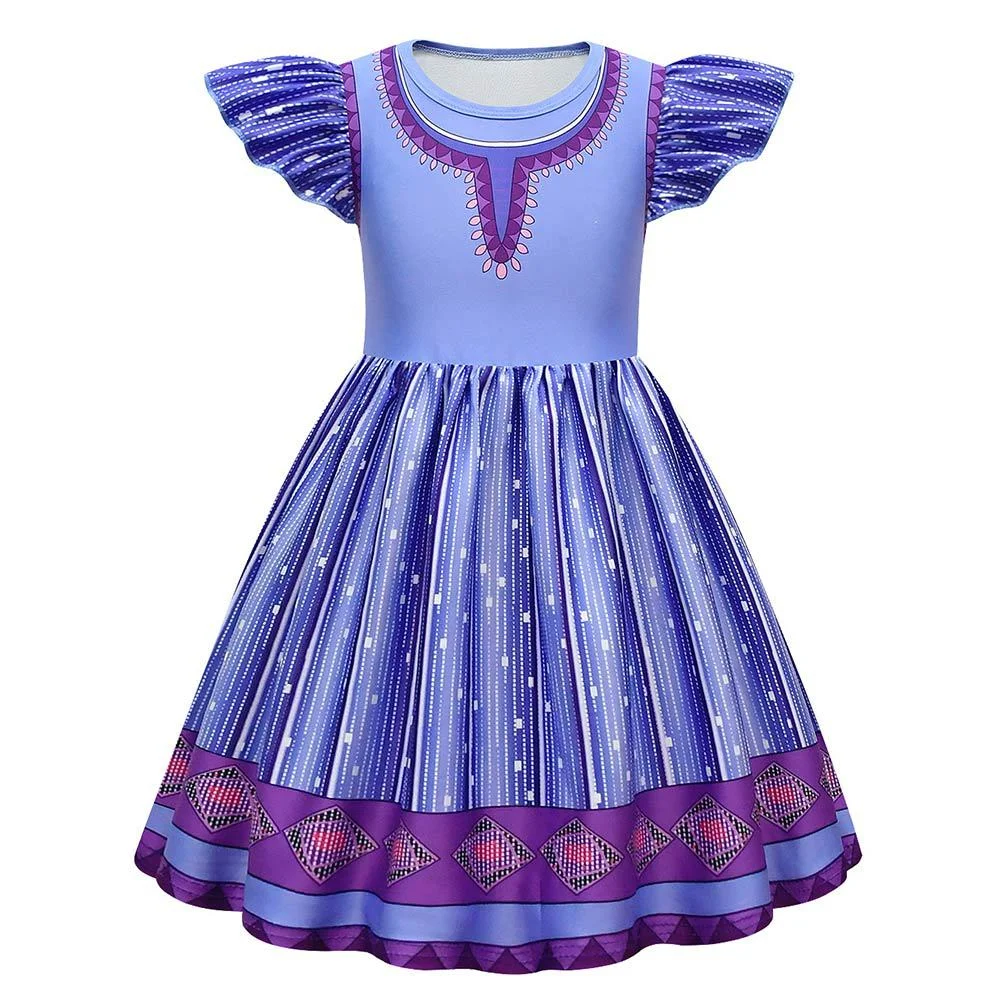 Movie Wish COS Children'S Wear Asha Purple Dress Role Play