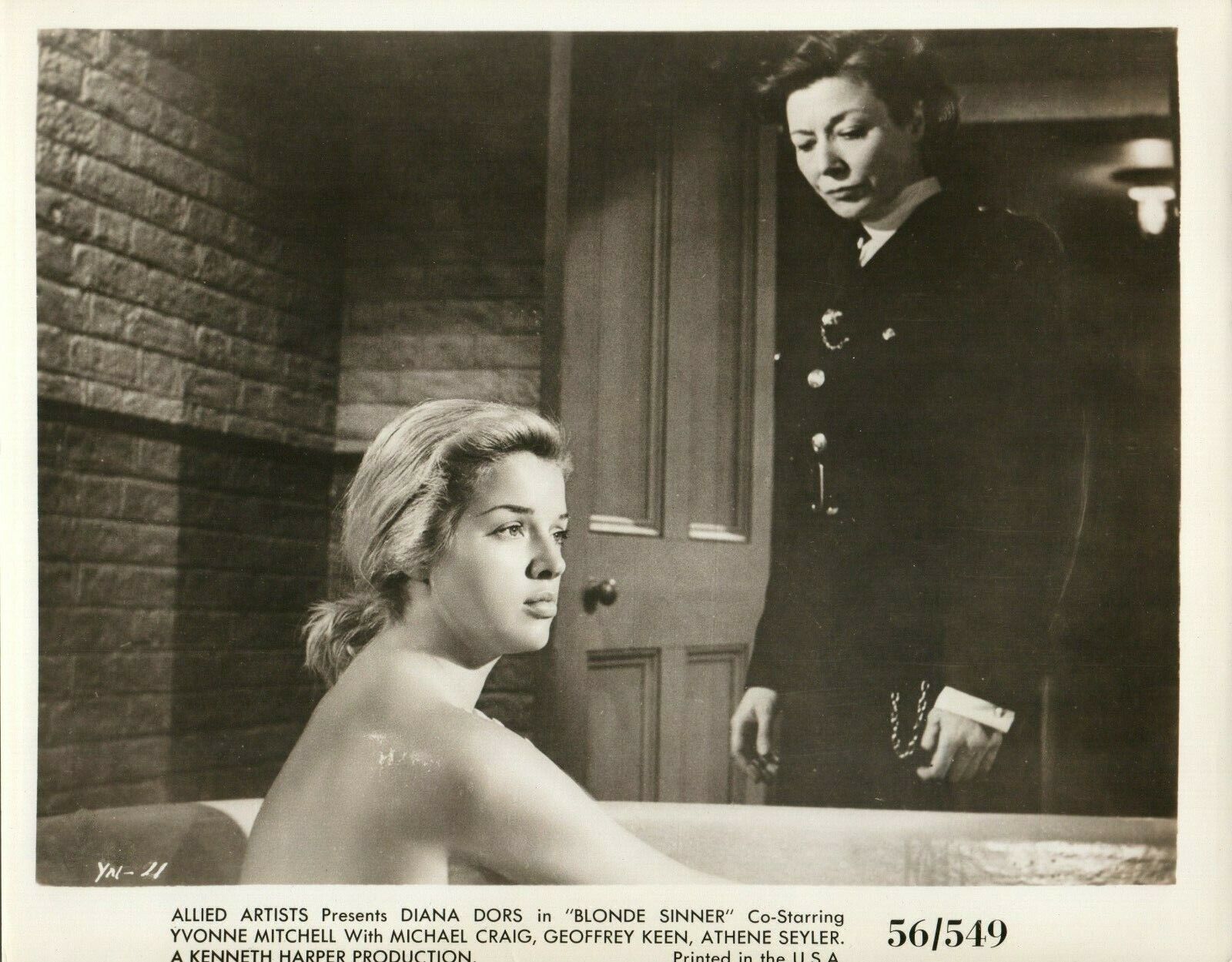 DIANA DORS Actress 8x10 Promo Press News Movie Photo Poster painting BLONDE SINNER 1956