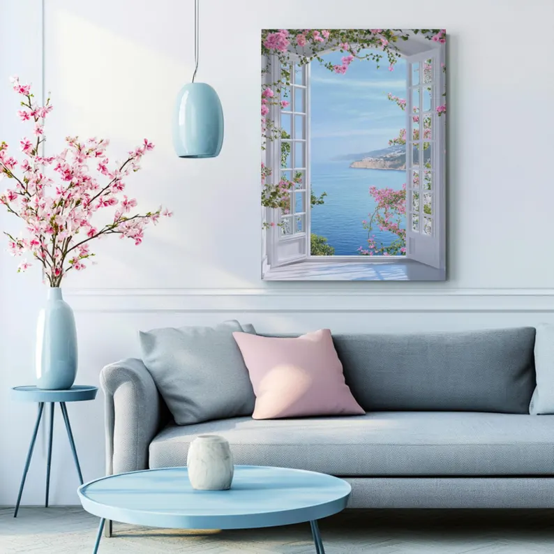 Beautiful Beach Windows Canvas Wall Art