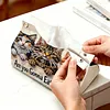 (24cm)Diamond Art Tissue Box Cover DIY PU Desktop Organizer Large(Cat)