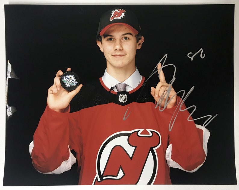 Jack Hughes Signed Autographed Glossy 11x14 Photo Poster painting New Jersey Devils - COA Matching Holograms