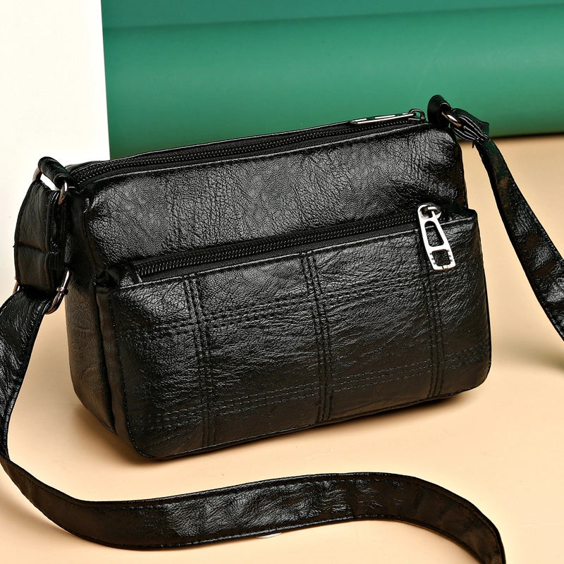 Middle-aged And Elderly Bag Mother Bag Women’s New Middle-aged Soft Leather Shoulder Crossbody Bag Large Capacity Women’s Bag Intelligence Bag