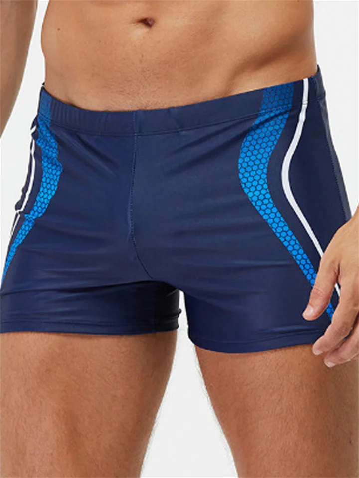  Men's Swim Trunks New Sexy Plaid Beads Flat Swim Trunks-JRSEE