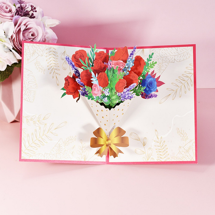 Carte de Cadeau pop-up bouquet de roses Pour maman Jessemade FR