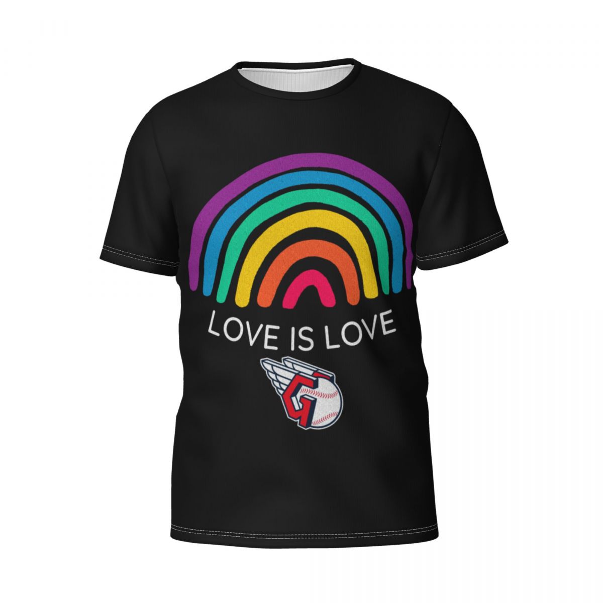 Cleveland Guardians Love is Love Pride Rainbow Short-Sleeve Men's T-Shirt