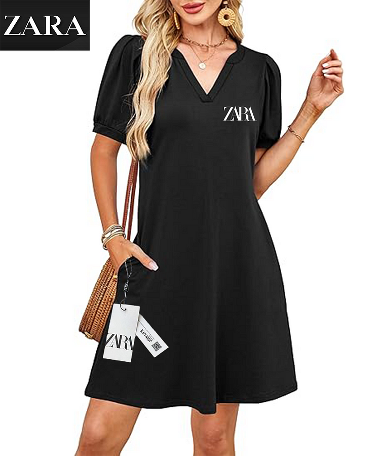 ZARA 2025 nowa sukienka z dekoltem w serek