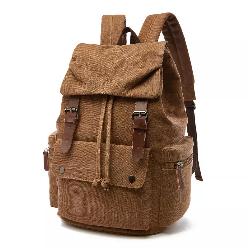 VRIGOO Casual Canvas Laptop Backpack Rucksack