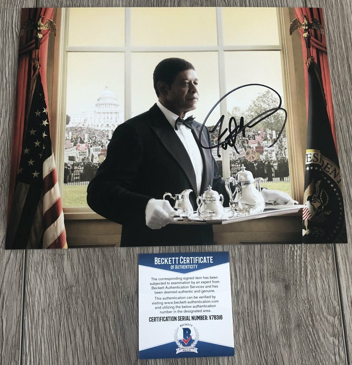 FOREST WHITAKER SIGNED THE BUTLER 8x10 Photo Poster painting w/EXACT PROOF & BECKETT BAS COA