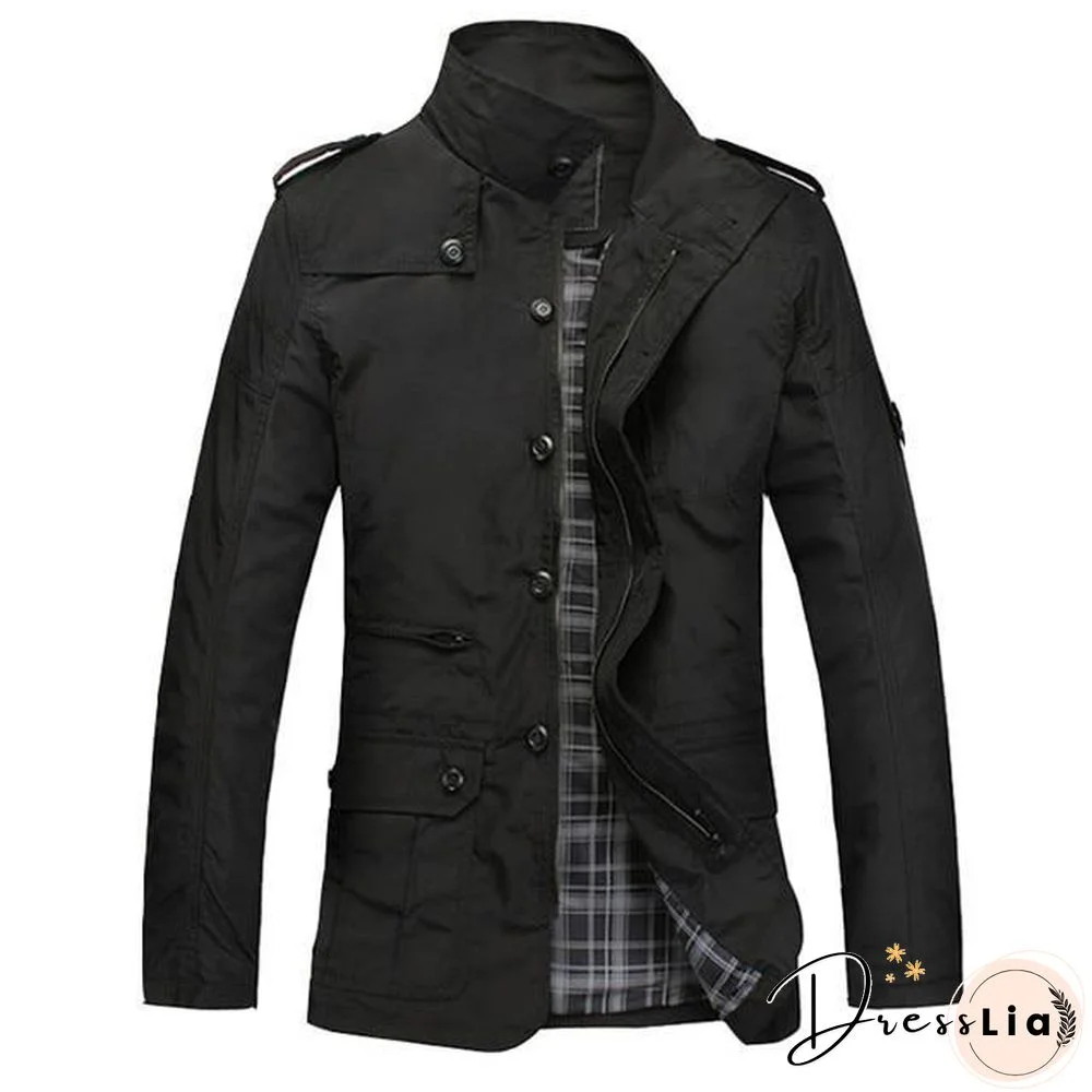 Fashion Thin Men's Jackets Hot Sell Casual Wear Comfort Windbreaker Autumn Overcoat Necessary Spring Men Coat