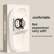 Lvpinyuan Thick Heel Slip-On Summer 2025 New Cartoon Cute Home Bathroom Anti-Slip Slipper Women's Flat Sandals Comfortable Indoor Shoes