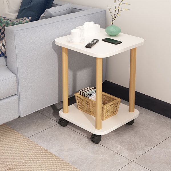 GLVEE Double-Layer Movable Coffee Table