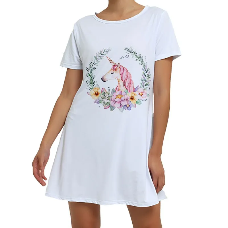 White Unicorn Pajamas Animal Pajamas Winter Nightie Stitch Unicornio Sexy Sleepwear For Women Adults S M L XL XXL