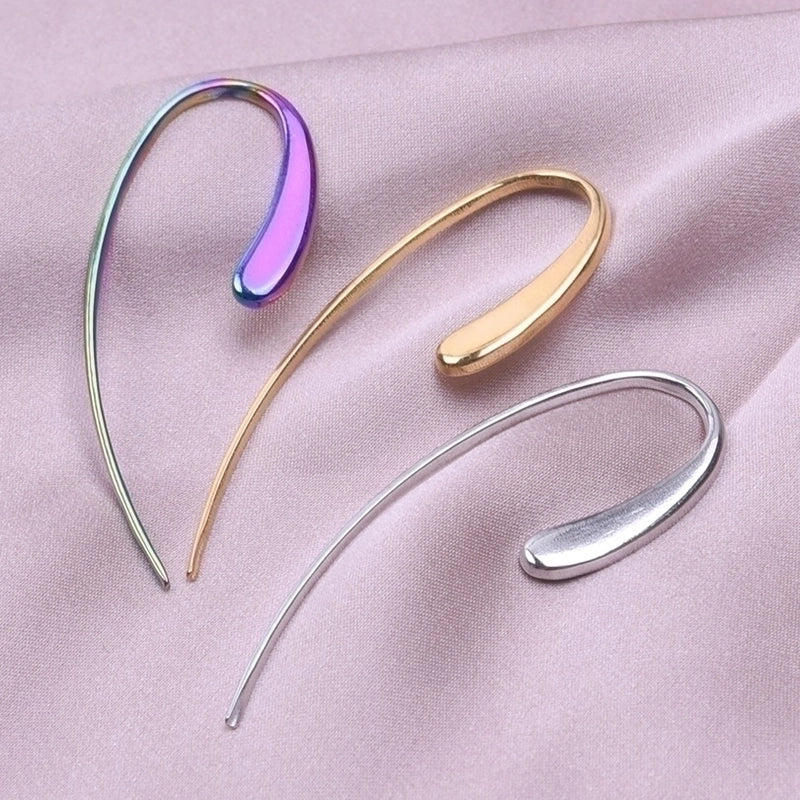 1 Pair Minimalist Solid Color Plating 304 Stainless Steel 18K Gold Plated Ear Studs