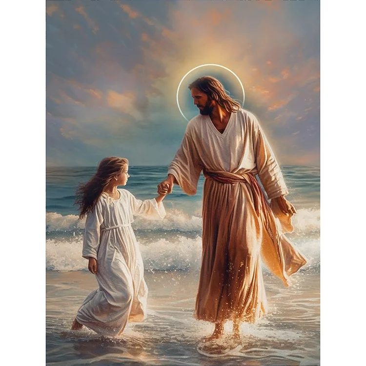 Jesus 30*40CM (Canvas) Full Round Drill Diamond Painting gbfke