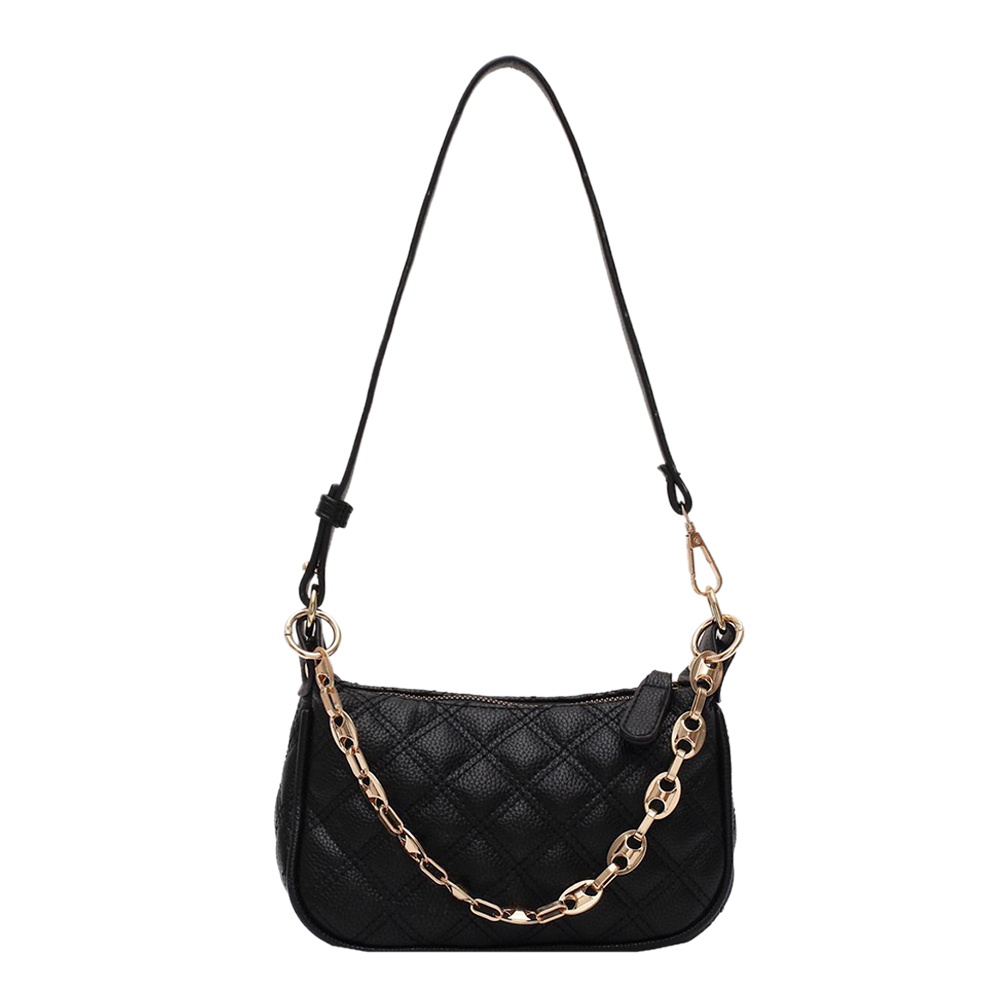 

Chain Crossbody Bag Lattice Pattern PU Casual Shoulder Underarm Pouch, Yellow, 501 Original