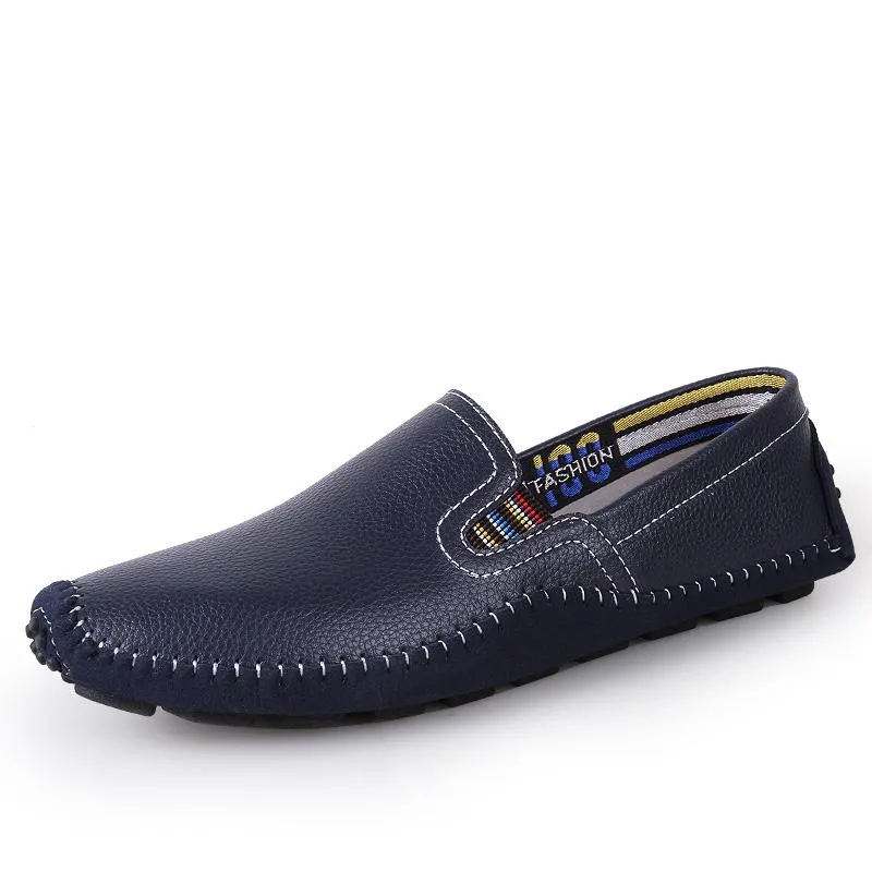 Mens Designer Shoes Real Leather Mens Brand Shoe Spring Summer Breath Leather Luxury Driving Shoes Slip On Casual Male Loafers