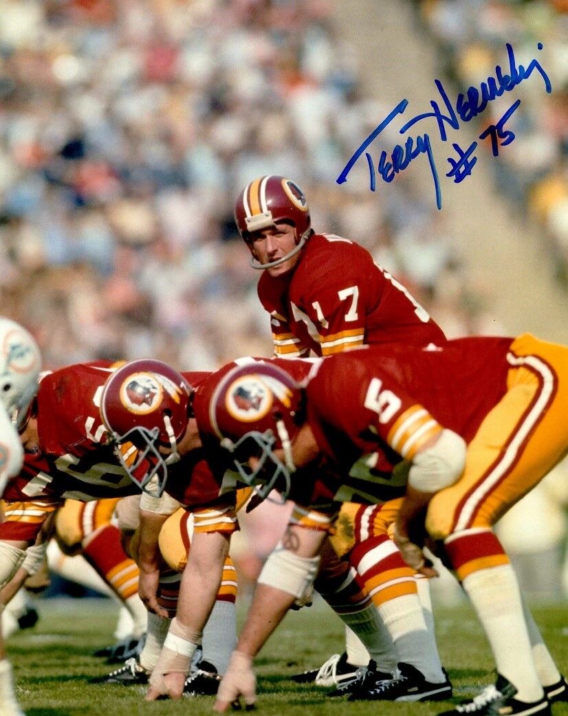 Signed 8x10 TERRY HERMELING Washington Redskins Autographed Photo Poster painting - w/ COA