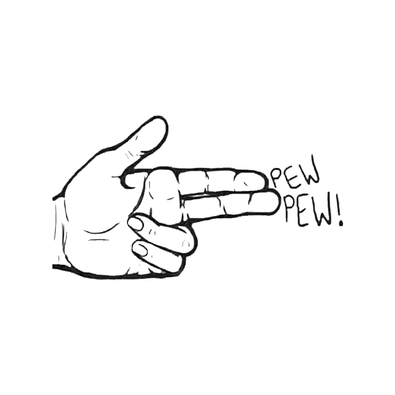 PEW PEW Hand Graphic Casual Modern Style Black Print T-shirt