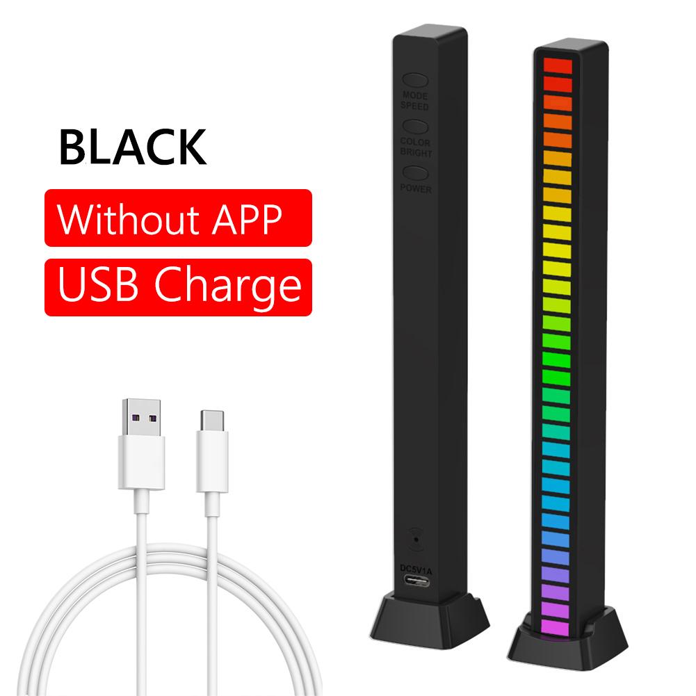 

USB 5V Sound Control Colorful Light RGB 32 LED Pickup Lamp Bar (Black), 501 Original