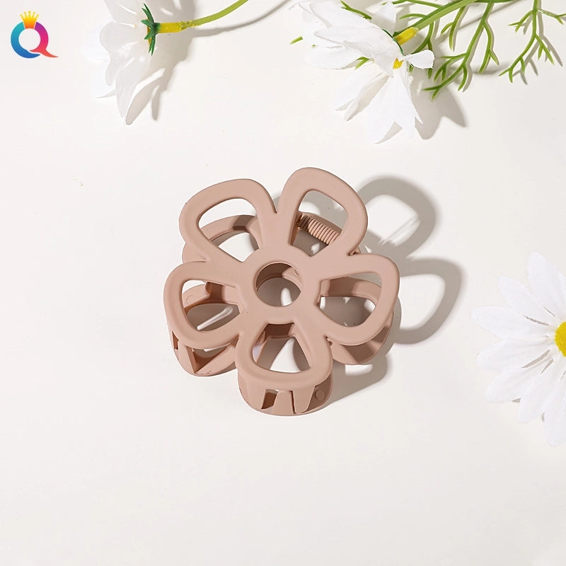 Fashion Flower Plastic Metal Stoving Varnish Hollow Out Hair Claws 1 Piece