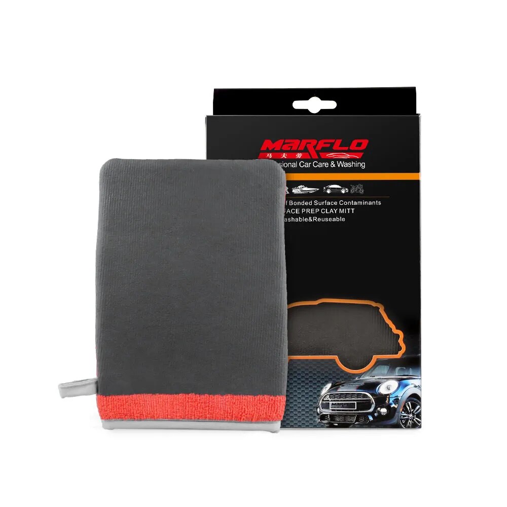 MARFLO Car Washing Gloves Wash Auto Care Cleaning Towel  Microfiber Sponge Pad Detailing Paint Cleaner