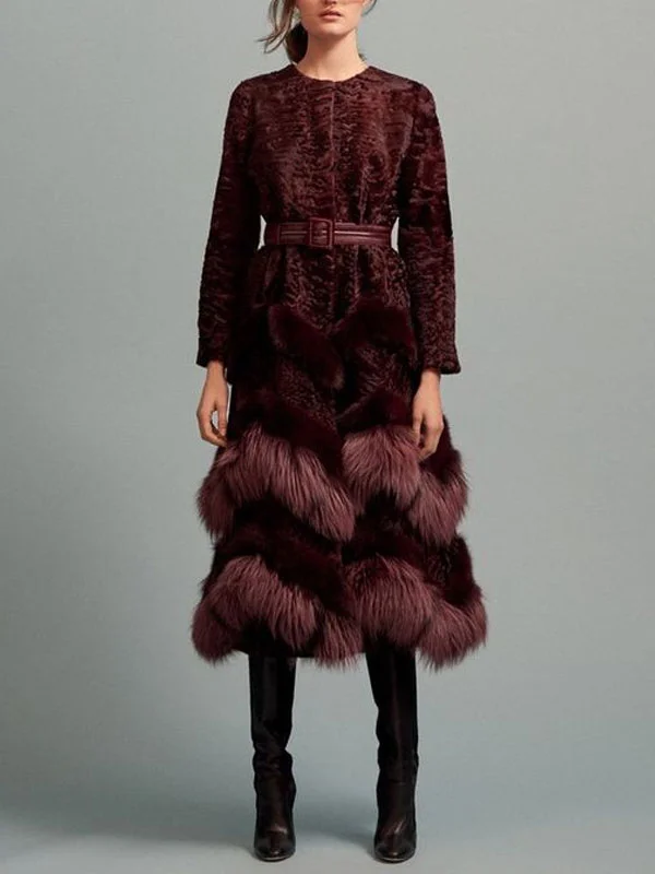 Plush Fringe Temperament Ladies Fur Dress