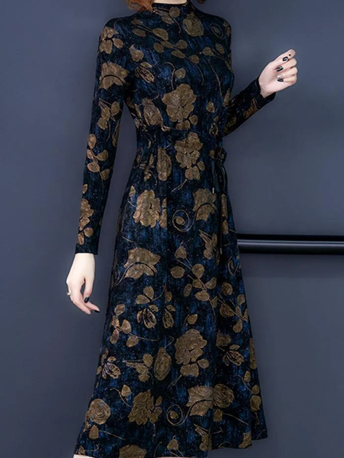 Fashion Plus Size Long Sleeve Dress