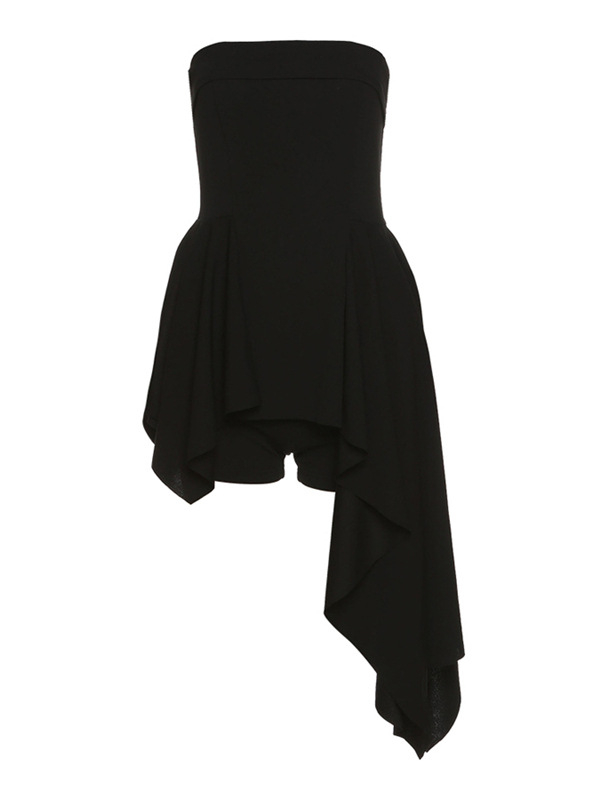 Women's dress evening asymmetrical off shoulder backless split hem