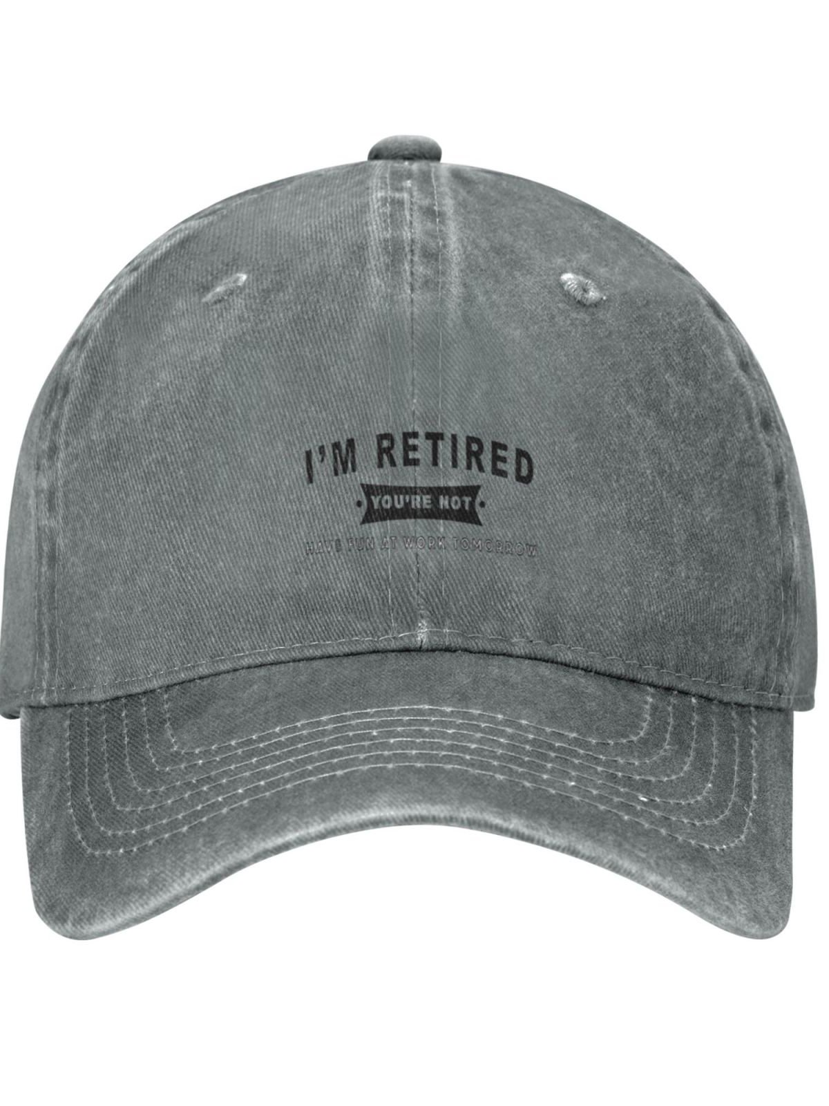 I Am Retired Funny Text Letters Adjustable Hat