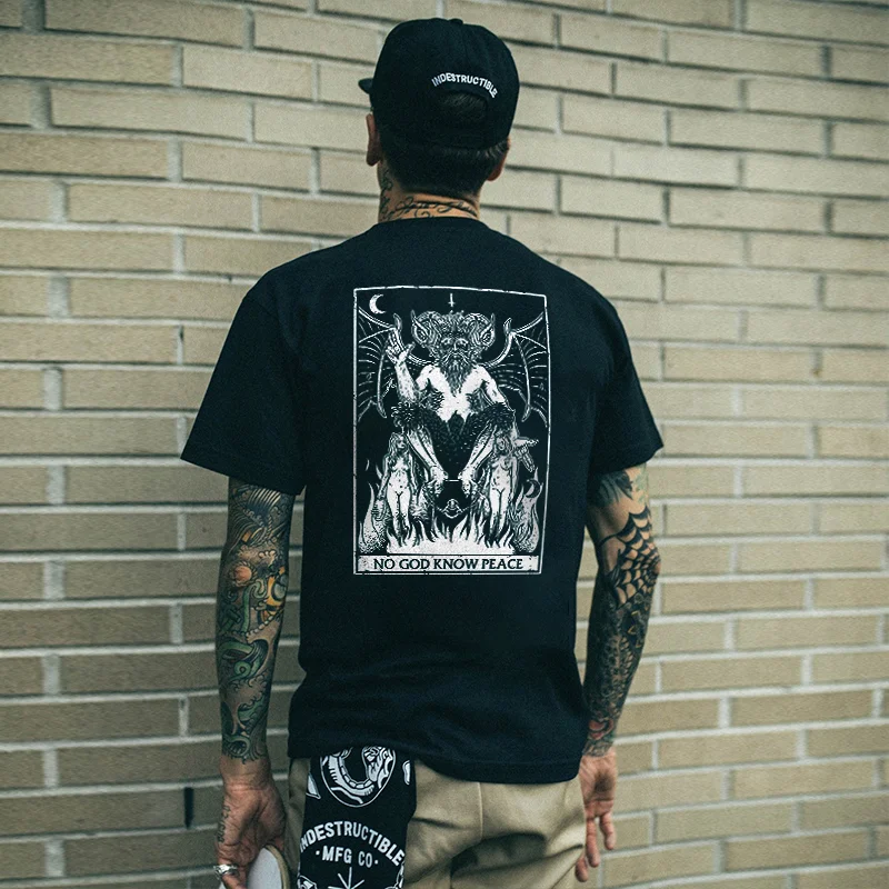 No God Know Peace Print Men's T-shirt