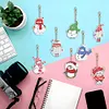 8PCS Diamond Painting Snowman Keychains Pendant