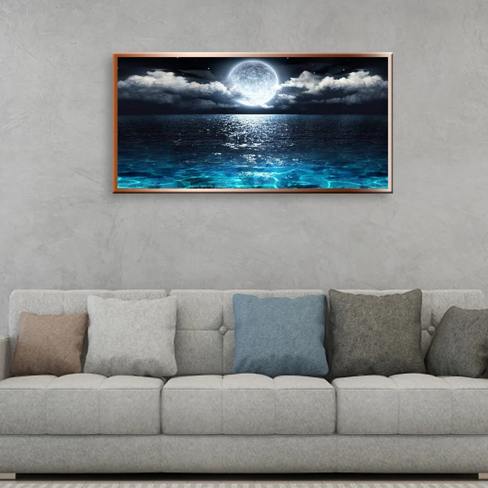 Diamond Painting - Full Round Drill - Sea Moon(80*40cm)