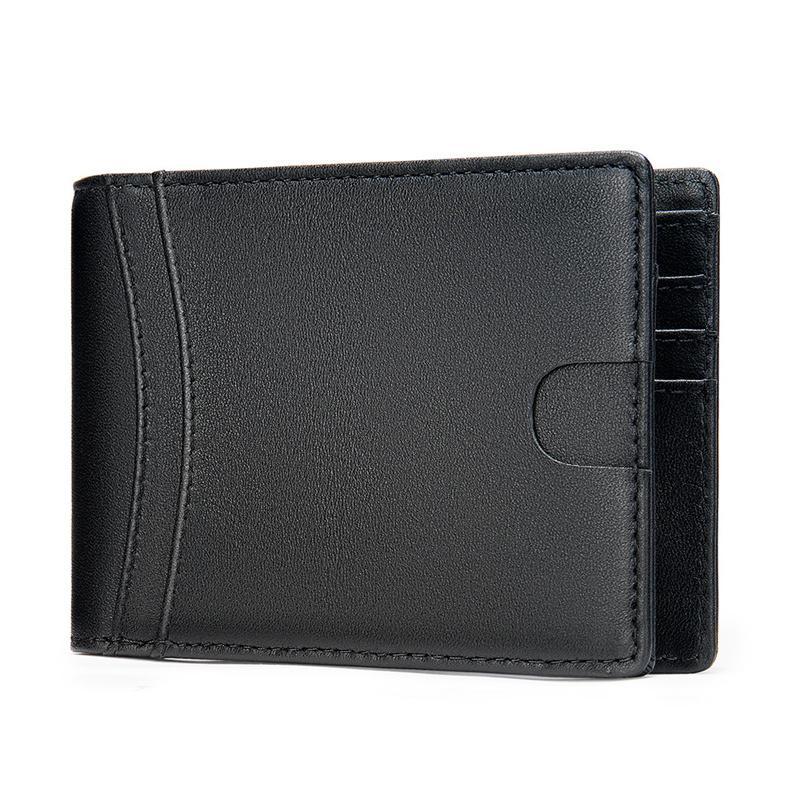 Men's Classic Business Solid Color Mini Leather Wallet