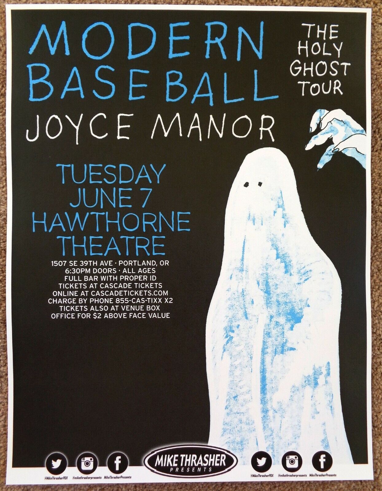 MODERN BASEBALL 2016 Gig POSTER Portland Oregon Concert