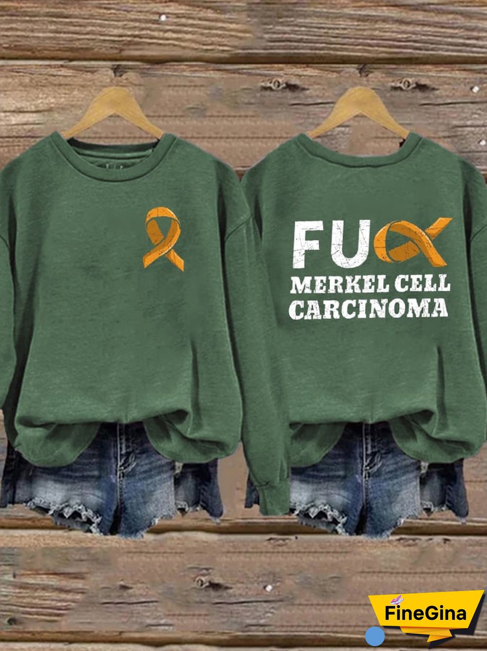 Fuck Merkel Cell Carcinoma Women's Printed Long Sleeve Sweatshirt