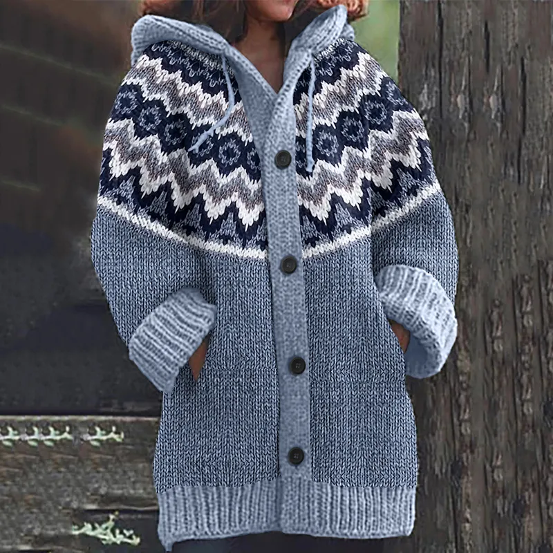 Vintage Icelandic Argyle Knit Warm Sweater Jacket