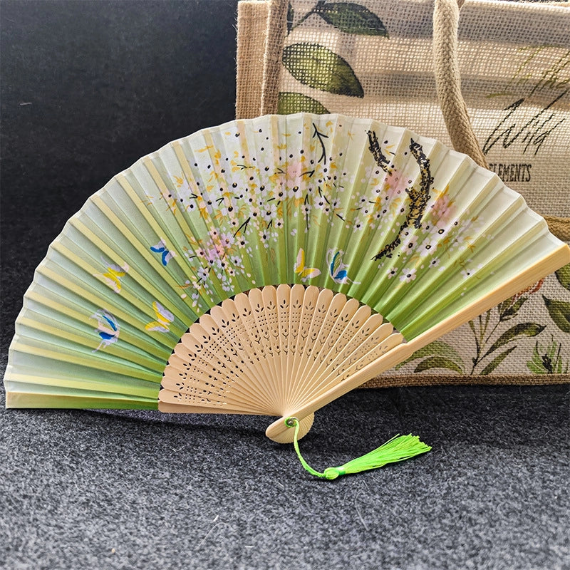 Antique Fan Folding Fan Men’s And Women’s Classical Dancing Fan Ancient Costume Performance Photography Hanfu Props Chinese Style Handmade Folding Fan